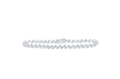 GND Diamond Tennis Bracelet 10kt Yellow Gold Womens Round Diamond Tennis Bracelet 1-1/2 Cttw