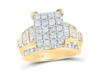 10kt  Gold Round Diamond Cindys Dream Cluster Bridal Wedding Engagement Ring 2 Cttw