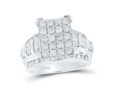 GND Engagement Bridal Ring 10kt  Gold Round Diamond Cindys Dream Cluster Bridal Wedding Engagement Ring 2 Cttw