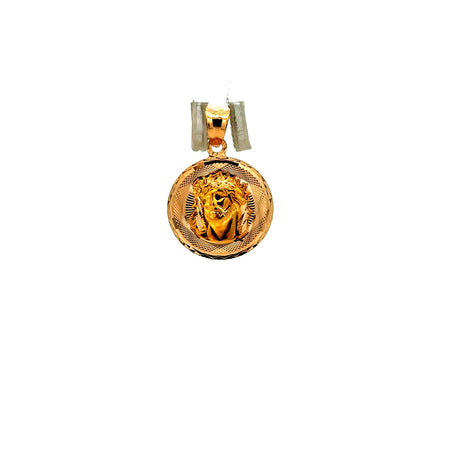 Pendant Jesus Face with Crown of Thorns 22.5 10K