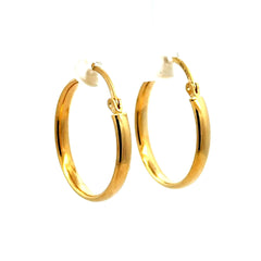 Golden Bull Basic CAL Earrings Plain Hoops 25 3mm 10K