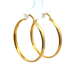 Golden Bull Basic CAL Earrings Plain Hoops 35 3mm 10K