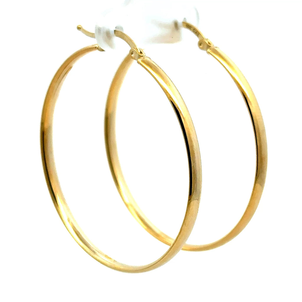 Golden Bull Basic CAL Earrings Plain Hoops 44.5 3mm 10K