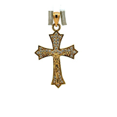 Golden Bull Basic CAL Pendant Cross with CZ 38.5 10K