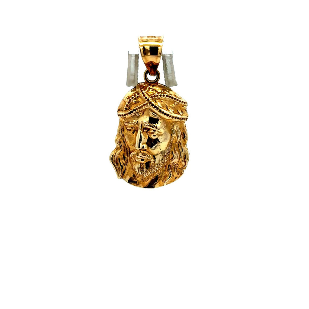 Golden Bull Basic CAL Pendant Jesus Face with Crown of Thorns 32 10K