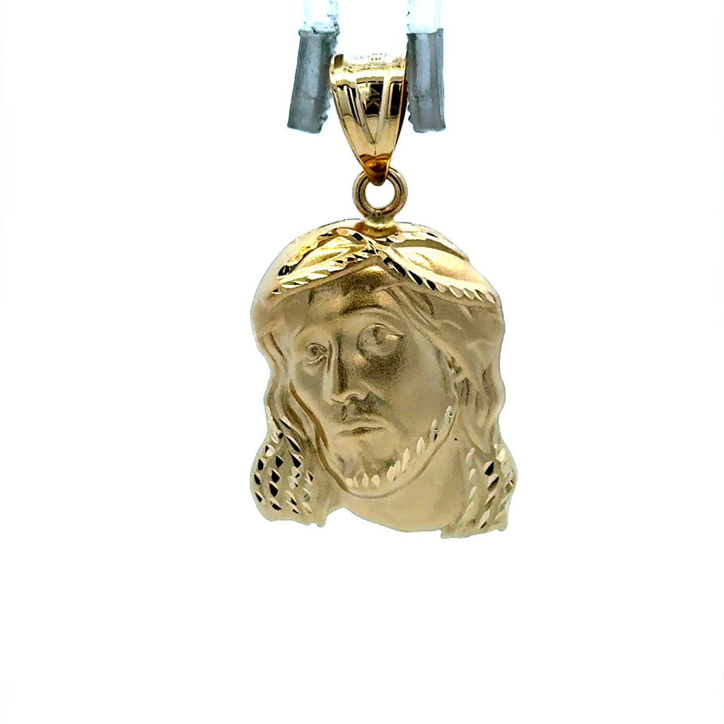 Golden Bull Basic CAL Pendant Jesus Face with Crown of Thorns 34.5 14K