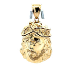 Golden Bull Basic CAL Pendant Jesus Face with Crown of Thorns 47.5 10K