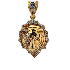 Golden Bull Basic CAL Pendant Lion Head & CZ 48.5 14K