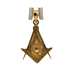 Golden Bull Basic CAL Pendant Masonic Square & Compass 30.5 10K