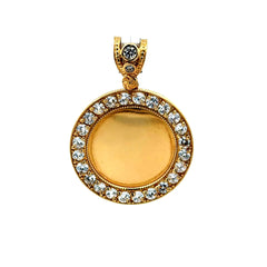 Golden Bull Basic CAL Pendant Memory with CZ Bezel 39 10K