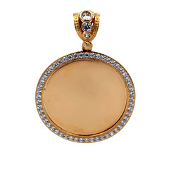 Golden Bull Basic CAL Pendant Memory with CZ Bezel 52.5 14K