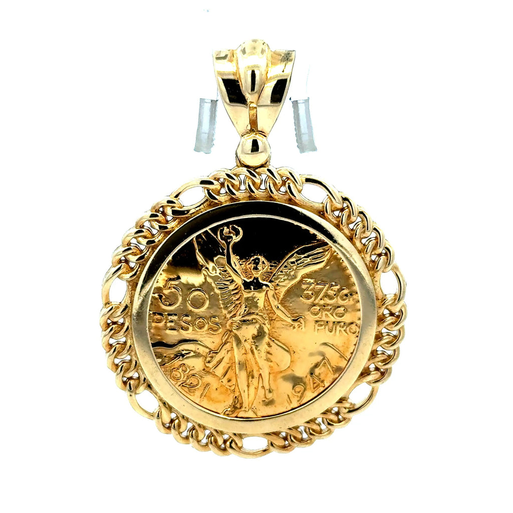 Golden Bull Basic CAL Pendant Mexican 'Centenario' Style 56 10K