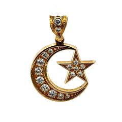 Golden Bull Basic CAL Pendant Moon & Star 38 10K