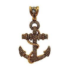 Golden Bull Basic CAL Pendant Pavé Anchor 47 10K