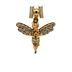 Golden Bull Basic CAL Pendant Praying Angel with CZ 27 10K