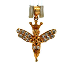 Golden Bull Basic CAL Pendant Praying Angel with CZ 32 10K