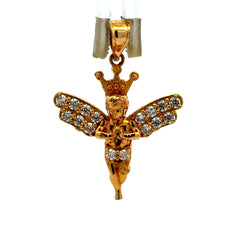 Golden Bull Basic CAL Pendant Praying Angel with CZ 32 10K