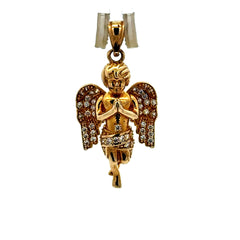 Golden Bull Basic CAL Pendant Praying Angel with CZ 33.5 10K