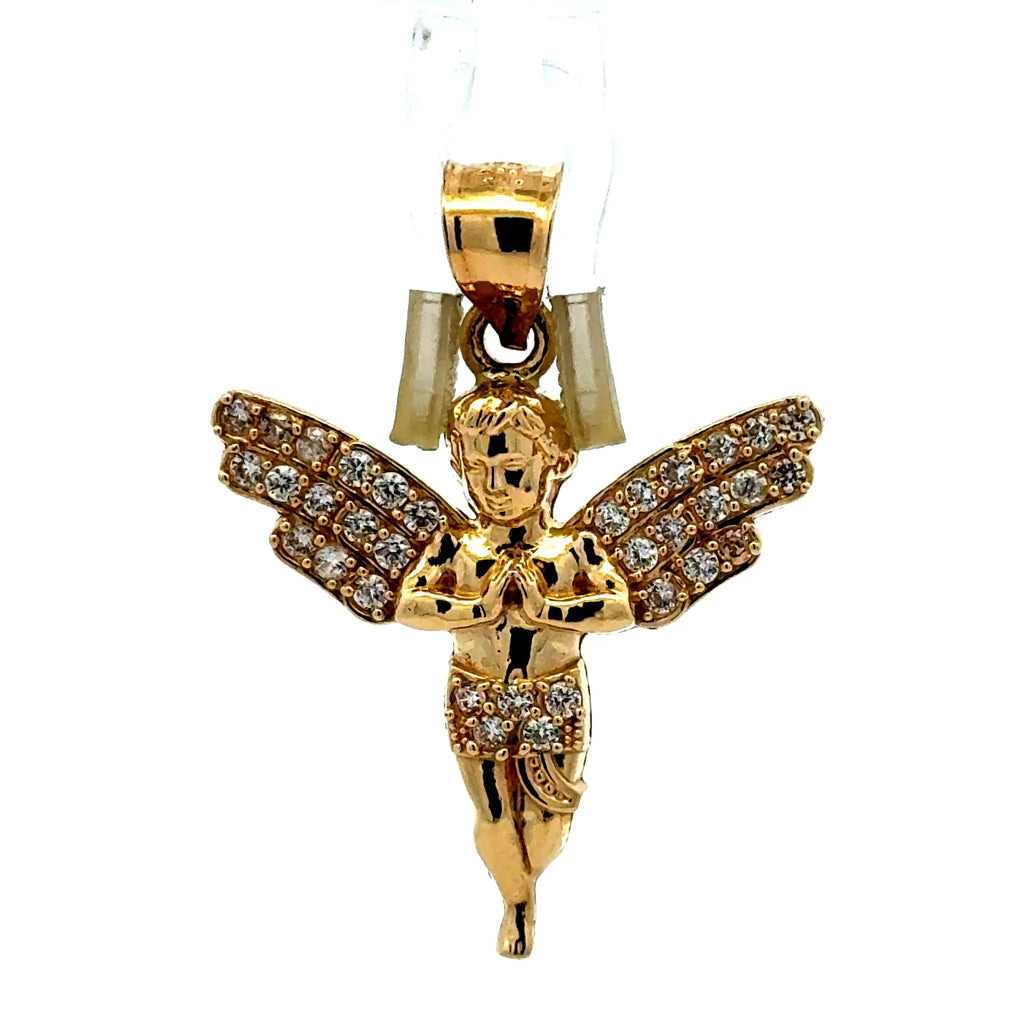 Golden Bull Basic CAL Pendant Praying Angel with CZ 35 10K
