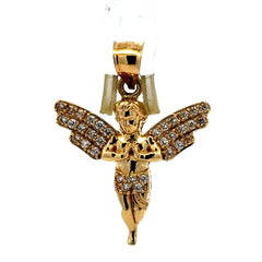 Golden Bull Basic CAL Pendant Praying Angel with CZ 35 10K
