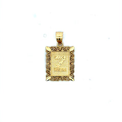 Golden Bull Basic CAL Pendant Rect Openwork Frame Initial 'Z' 25.5 10K