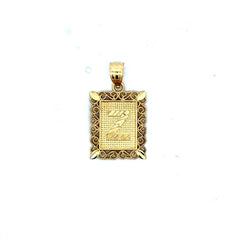 Golden Bull Basic CAL Pendant Rect Openwork Frame Initial 'Z' 25.5 10K