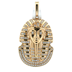 Golden Bull Basic CAL Pendant Two-Tone Lion Head with Crown on Shield 55 10K