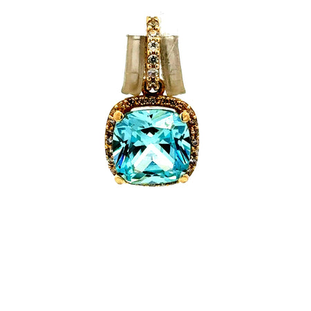 Pendant Women Colored Stone and CZ 20 14K