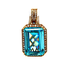 Golden Bull Basic CAL Pendant Women Colored Stone and CZ 40 10K