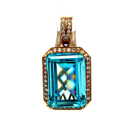 Pendant Women Colored Stone and CZ 40 10K