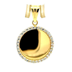 Golden Bull Basic Pendant Memory with CZ Bezel 30 14K