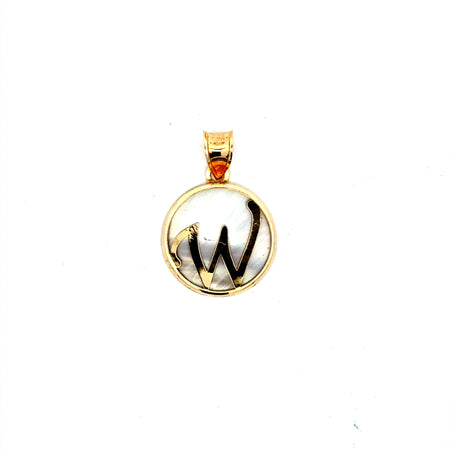 Pendant Mother-of-Pearl Initial 'W' 22 10K