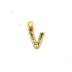 Golden Bull Basic Pendant ’So Cute’ Initial V 20.5 10K