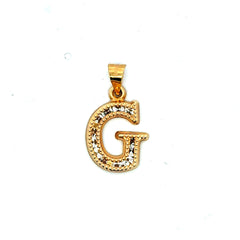 Golden Bull Basic Pendant Uppercase Initial 'G' 23.5 10K