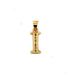 Golden Bull Basic Pendant Uppercase Initial 'I' 23.5 10K
