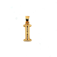 Golden Bull Basic Pendant Uppercase Initial 'I' 23.5 10K