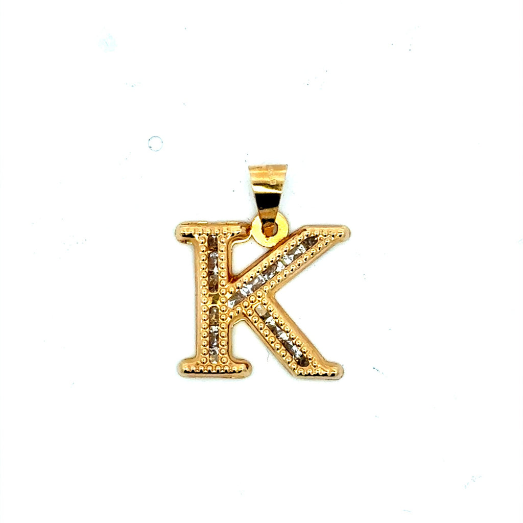 Golden Bull Basic Pendant Uppercase Initial 'K' 23.5 10K