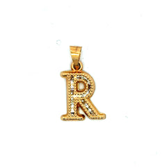 Golden Bull Basic Pendant Uppercase Initial 'R' 23.5 10K