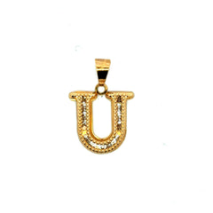 Golden Bull Basic Pendant Uppercase Initial 'U' 23.5 10K