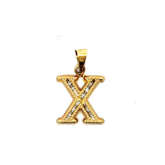 Golden Bull Basic Pendant Uppercase Initial 'X' 23.5 10K