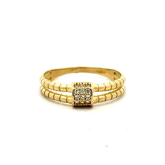 Golden Bull Basic Ring Chic Women 7.5 1.5mm 10K