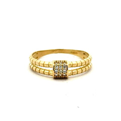 Golden Bull Basic Ring Chic Women 7.5 1.5mm 10K