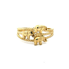 Golden Bull Basic Ring Chic Women 7.5 1.5mm 10K