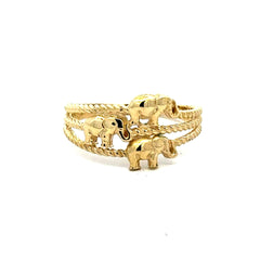 Golden Bull Basic Ring Chic Women 7.5 1.5mm 10K