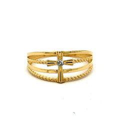 Golden Bull Basic Ring Chic Women 7.5 2mm 10K