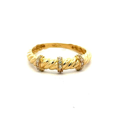 Golden Bull Basic Ring Chic Women 7.5 2mm 10K