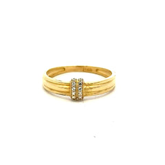 Golden Bull Basic Ring Chic Women 7.5 2mm 10K