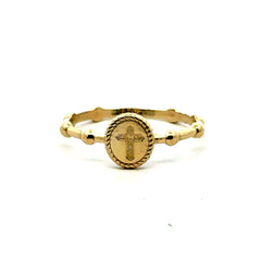 Golden Bull Basic Ring Chic Women 8.5 1.5mm 10K