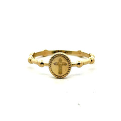Golden Bull Basic Ring Chic Women 8.5 1.5mm 10K