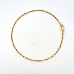 Golden Bull Cuban 4 g Anklet Mini Cuban Link 2mm 10" 14K